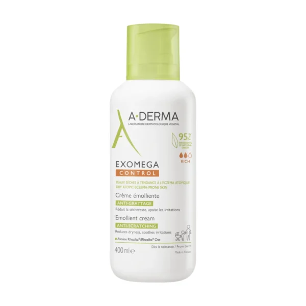 A-Derma Exomega Control емолиентен крем против разчесване, 400 мл