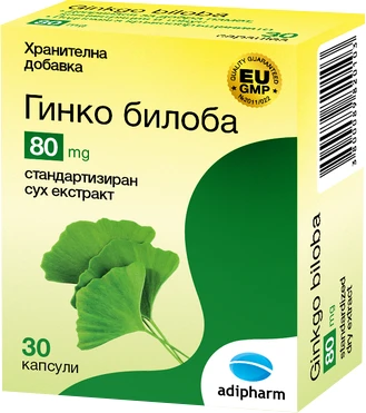 Адифарм Гинко билоба 80 mg, 30 капсули