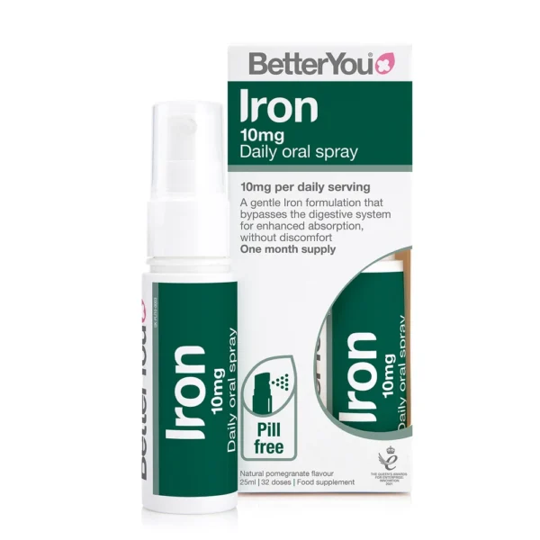 BetterYou Iron 10 mg ежедневен орален спрей с желязо, 25 мл