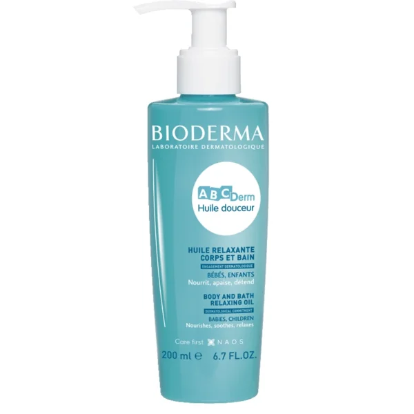 Bioderma ABCDerm масажно олио за бебета и деца, 200 мл
