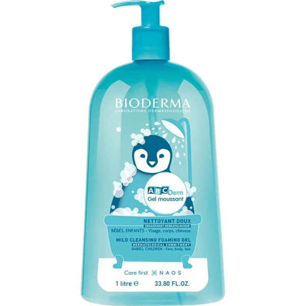 Bioderma ABCDerm Moussant мек измиващ гел за бебета и деца, 1 л