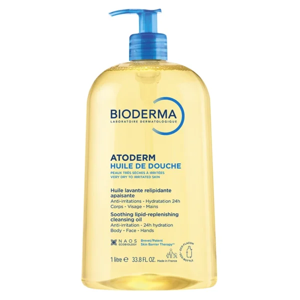 Bioderma Atoderm душ олио за много суха и склонна към атопия кожа, помпа 1 л