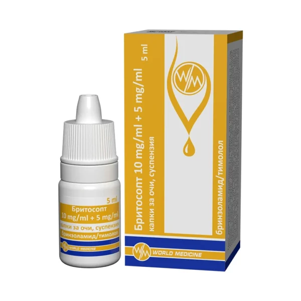 Бритосопт 10 mg/ml + 5 mg/ml капки за очи, суспензия, 5 мл
