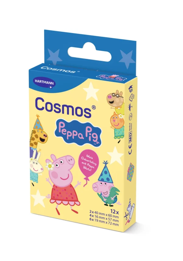 Cosmos Peppa Pig пластири за деца, 3 размера, 12 бр.