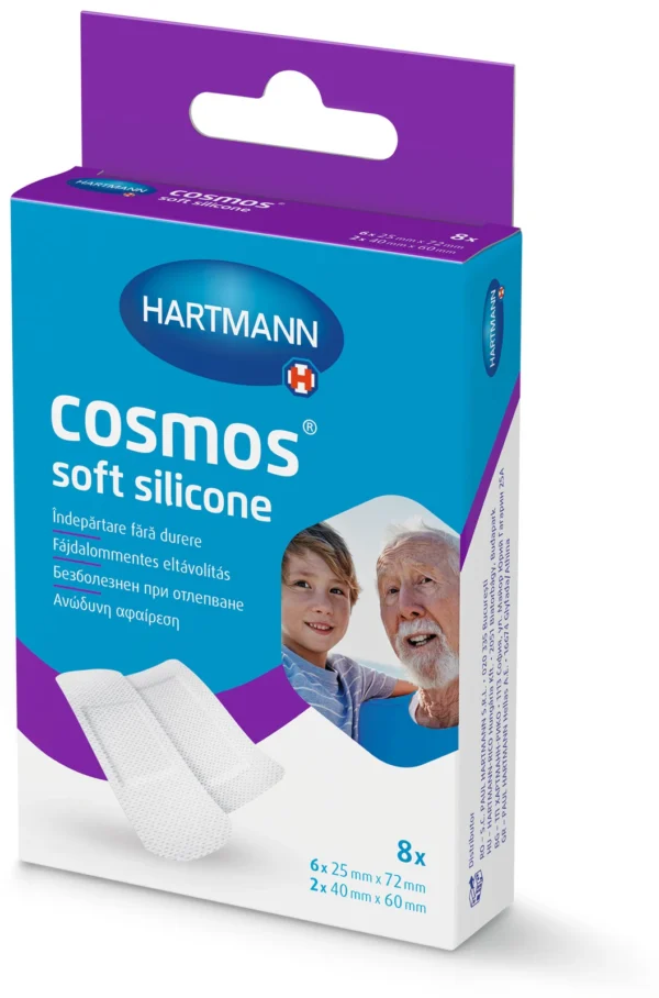 Cosmos Soft Silicone меки пластири със силиконов адхезив, 8 броя в 2 размера