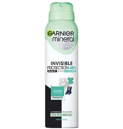 Garnier Mineral Invisible Black, White & Colors Fresh антиперспирант спрей, 150 мл