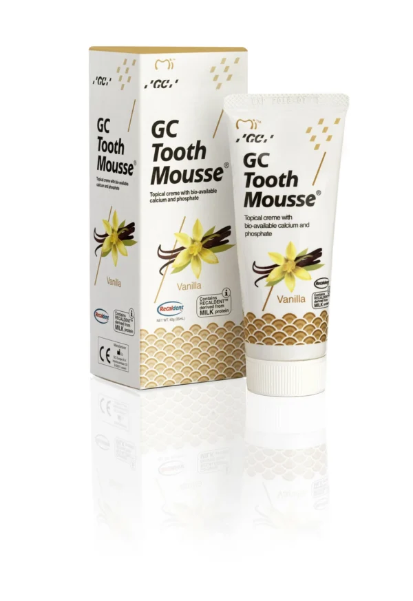 GC Tooth Mousse реминерализиращ крем за зъби с вкус на ванилия, 40 г
