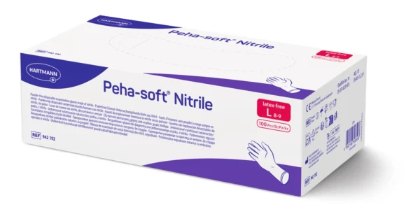 Hartmann Peha-soft Nitrile нитрилни ръкавици без пудра, размер L, 100 бр.