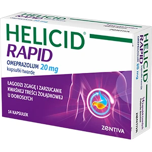 Helicid Rapid 20 мг твърди капсули, 14 бр.