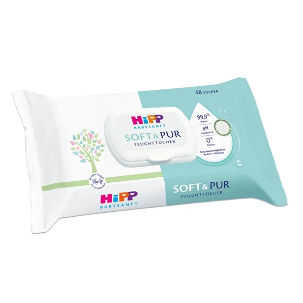 HiPP Babysanft мокри кърпички с 99,9% вода, 48 бр.