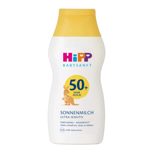 HiPP Babysanft слънцезащитно мляко SPF 50, 200 мл