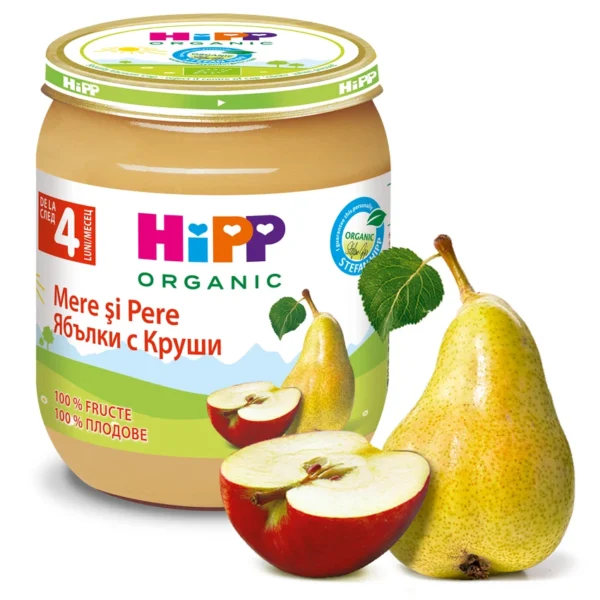 HiPP БИО плодово пюре от круши с ябълки, 125 г