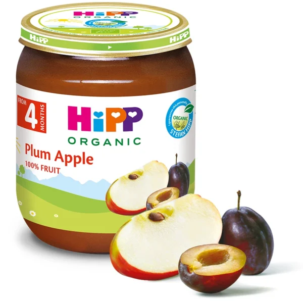 HiPP БИО плодово пюре от сливи и ябълки, 125 г