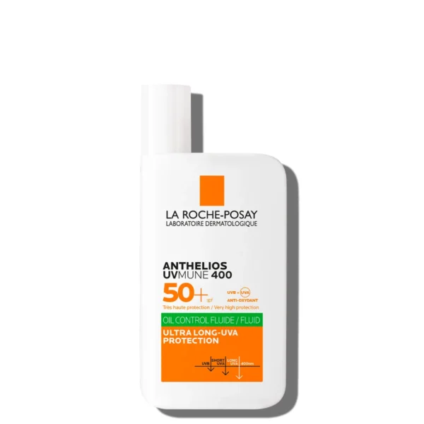 La Roche-Posay Anthelios UVMune 400 матиращ флуид за мазна кожа SPF50+, 50 мл, с хидратиращ крем
