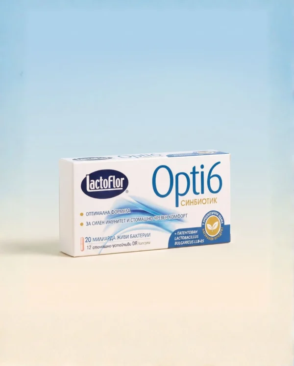 Lactoflor Opti6 синбиотик, 12 стомашно-устойчиви капсули