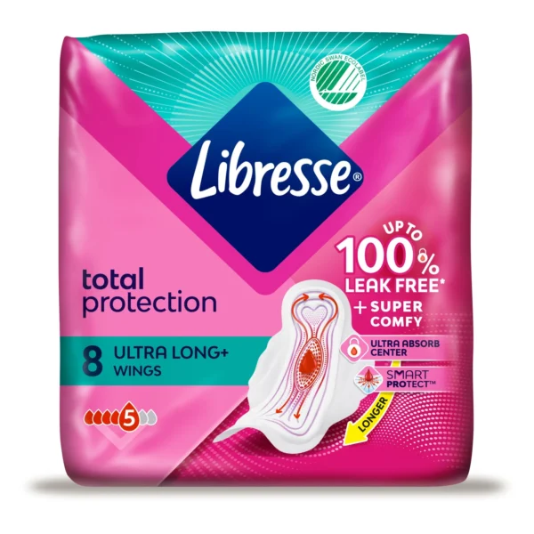 Libresse Ultra Long дамски превръзки с крилца Duo, 16 броя