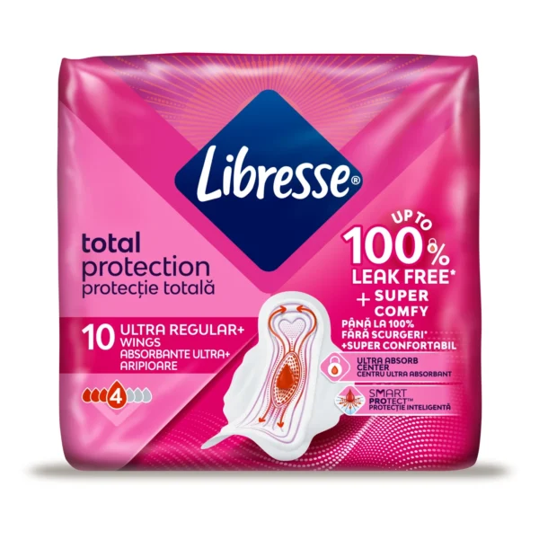 Libresse Ultra Normal дамски превръзки с крилца, 10 броя
