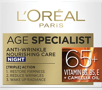 L'Oréal Paris Age Specialist 65+ нощен крем против бръчки, 50 мл