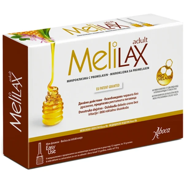 MeliLax Adult микроклизма с Promelaxin за възрастни, 6 x 10 г
