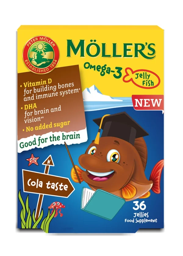 Möller's Omega-3 желирани рибки с вкус на кола, 36 броя