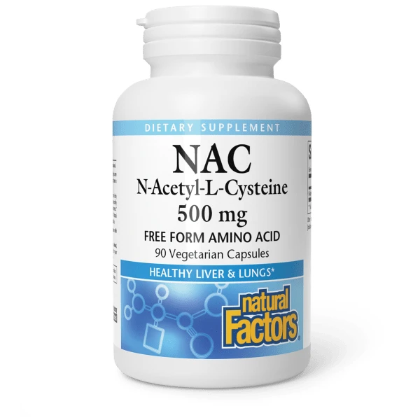 Natural Factors N-ацетил-L-цистеин 500 мг, 90 капсули