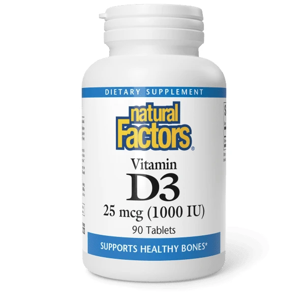 Natural Factors витамин D3 1000 IU, 90 таблетки