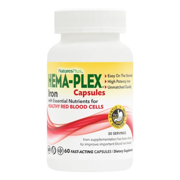 NaturesPlus HEMA-PLEX желязо, 60 капсули
