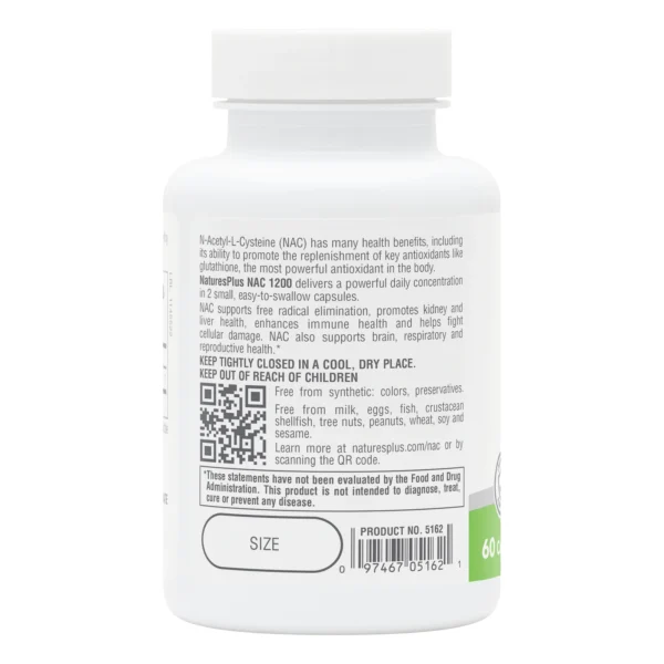 NaturesPlus PRO NAC 1200 N-ацетил-цистеин, 60 капсули — снимка 3