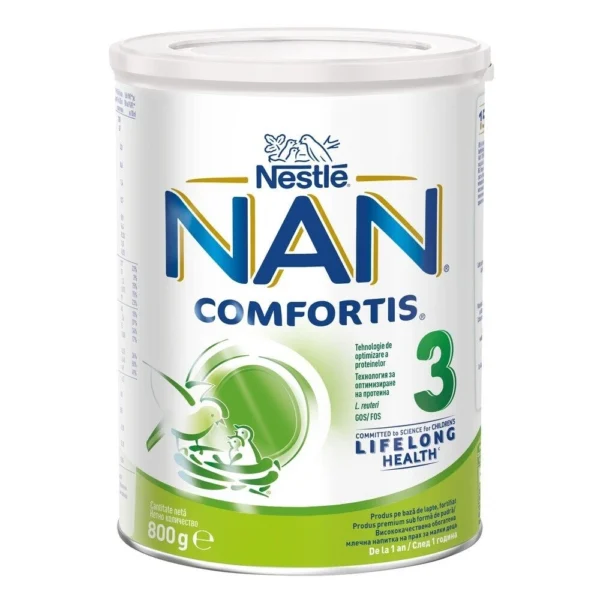 Nestlé NAN Comfortis 3 обогатена млечна напитка за малки деца над 1 година, 800 г