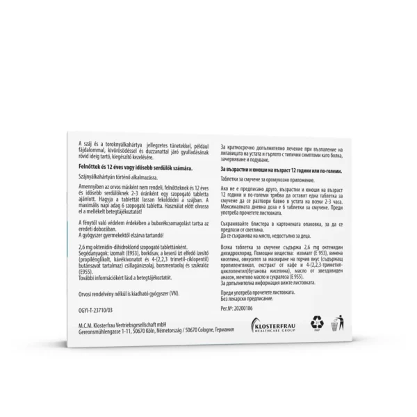 Octeangin 2,6 мг таблетки за смучене, 20 броя — снимка 3
