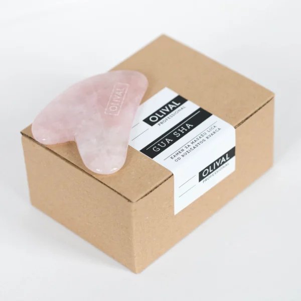Olival Gua Sha камък за масаж на лице от розов кварц — снимка 2