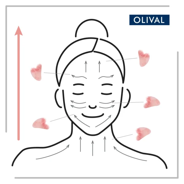 Olival Gua Sha камък за масаж на лице от розов кварц — снимка 3