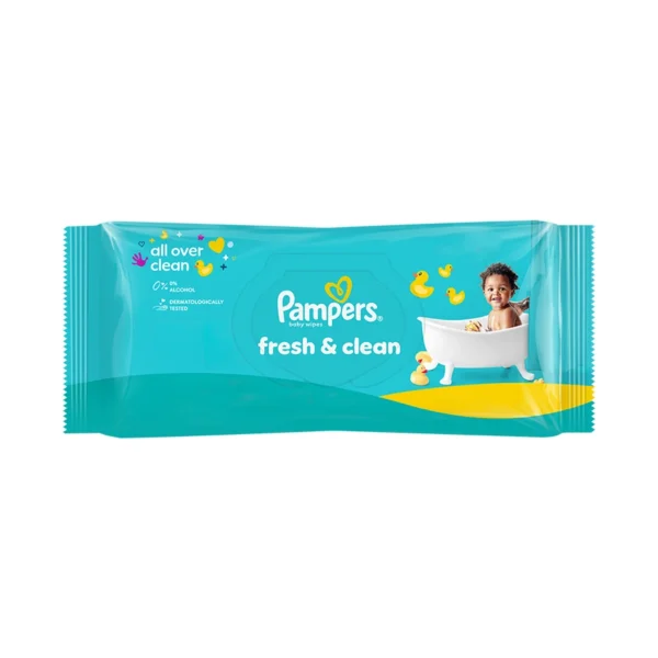 Pampers Fresh Clean бебешки мокри кърпички, 4 x 80 бр.