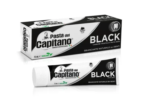 Pasta del Capitano Black паста за зъби с активен въглен, 75 мл