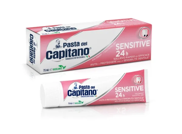 Pasta del Capitano Sensitive 24h паста за зъби за чувствителни зъби, 75 мл