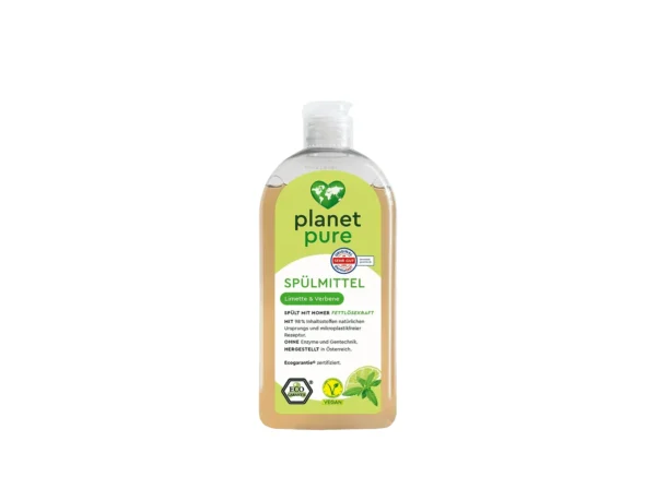 Planet Pure био препарат за съдове с лайм и върбинка, 500 мл