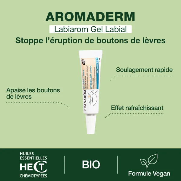Pranarom Aromaderm Labiarom био гел за устни, 5 мл — снимка 2
