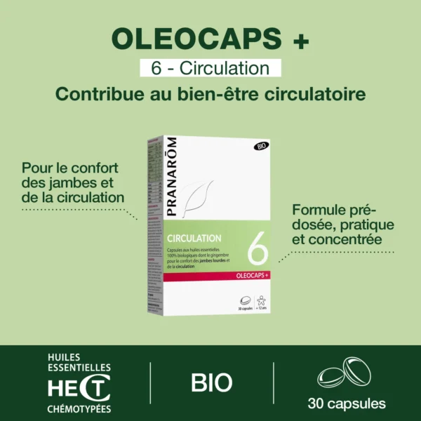 Pranarom Oleocaps+ 6 Кръвообращение био капсули, 30 броя — снимка 2