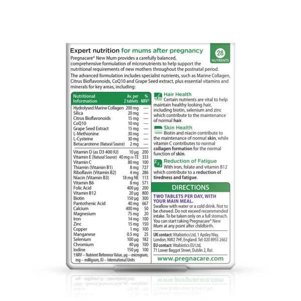 Pregnacare New Mum таблетки за майки след раждане, 56 бр. — снимка 2