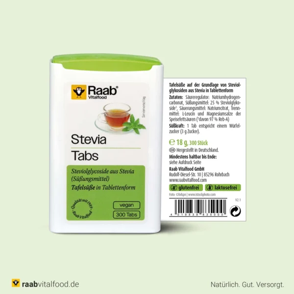 Raab Vitalfood Stevia таблетки, 300 бр. — снимка 2