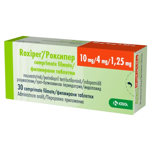 Роксипер 10 mg/4 mg/1.25 mg филмирани таблетки, 30 бр.