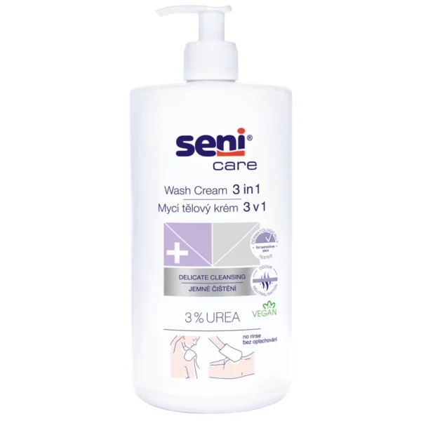 Seni Care измивен крем за тяло 3 в 1 без изплакване, 500 мл