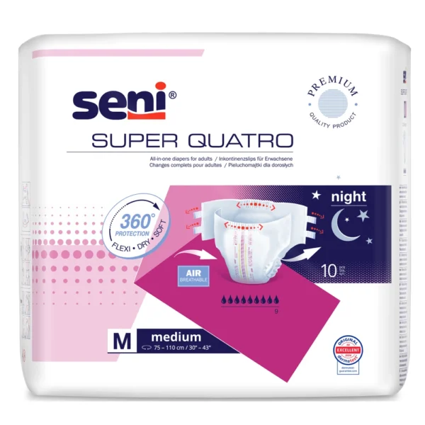 Seni Super Quatro универсални пелени за възрастни, размер L, 10 броя