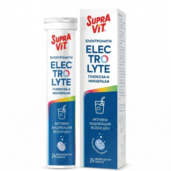 SupraVit Electrolyte глюкоза и минерали, 24 ефервесцентни таблетки