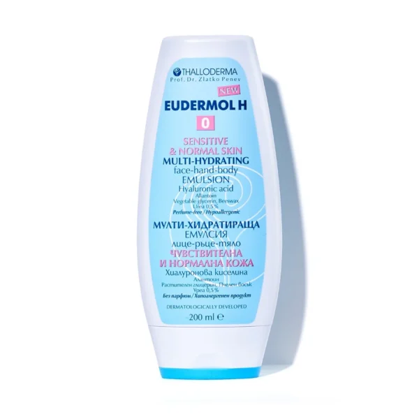 Thalloderma Eudermol H 0 мулти-хидратираща емулсия за лице, ръце и тяло за чувствителна и нормална кожа, 200 мл
