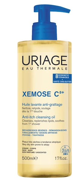 Uriage Xémose C8+ душ олио против сърбеж за лице и тяло, 500 мл