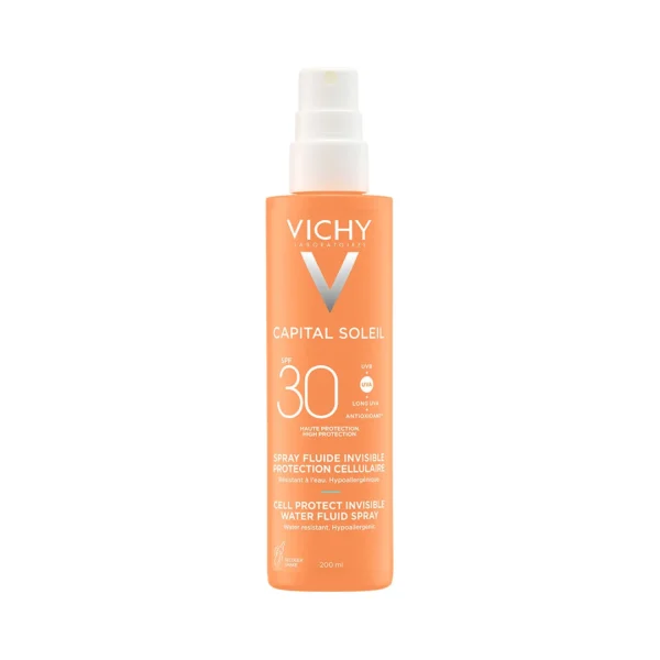 Vichy Capital Soleil флуиден спрей за лице и тяло на водна основа SPF 30, 200 мл