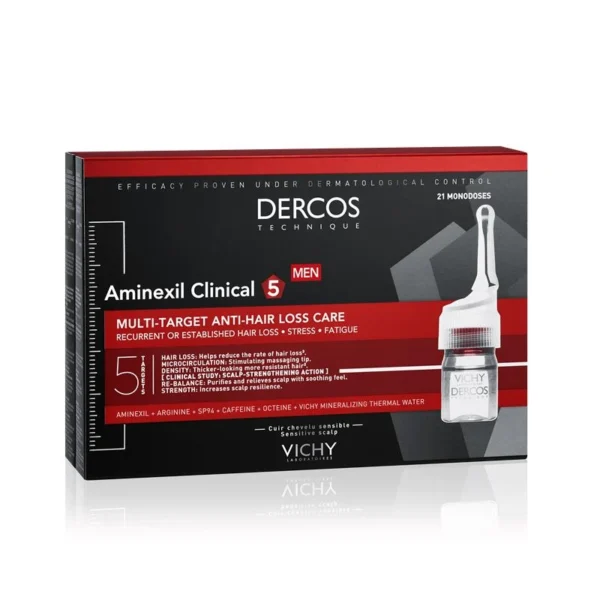 Vichy Dercos Aminexil Clinical 5 ампули против косопад за мъже, 21 монодози