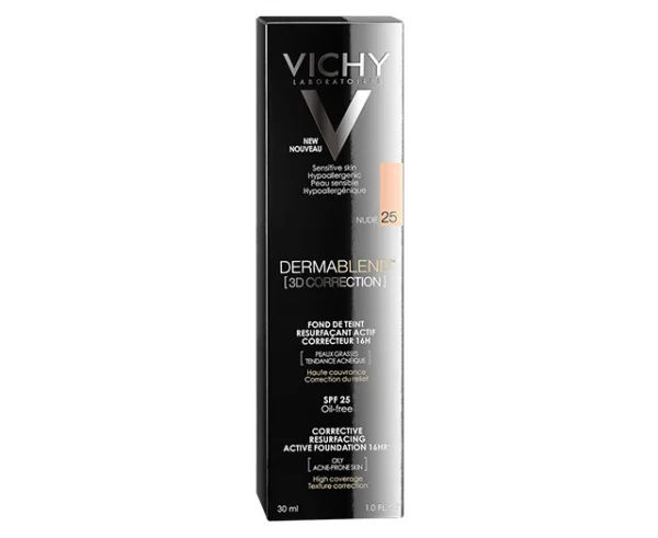Vichy Dermablend 3D Коригиране коригиращ фон дьо тен, нюанс 25 Nude, 30 мл — снимка 2