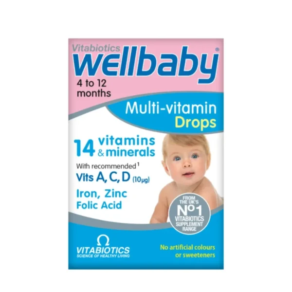 Vitabiotics Wellbaby мултивитаминни капки за бебета, 30 мл